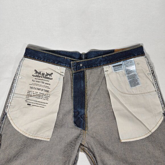 LEVI’S 505 Eclectic Grandpa Grunge Skater Denim Regular Fit Bermuda Men Size 36. - Picture 12 of 13